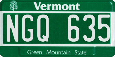 VT license plate NGQ635