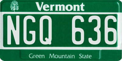 VT license plate NGQ636