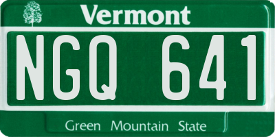 VT license plate NGQ641