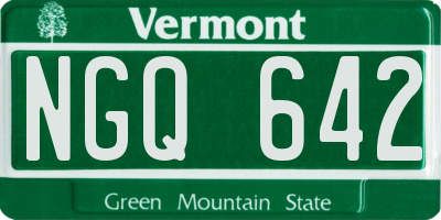 VT license plate NGQ642