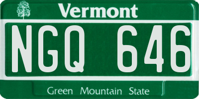 VT license plate NGQ646