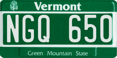 VT license plate NGQ650