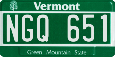 VT license plate NGQ651
