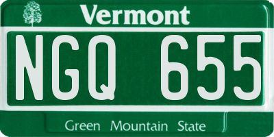 VT license plate NGQ655