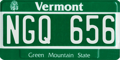 VT license plate NGQ656