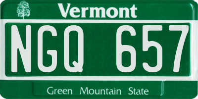 VT license plate NGQ657