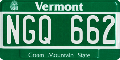 VT license plate NGQ662