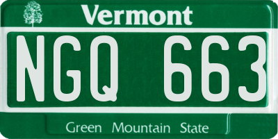 VT license plate NGQ663