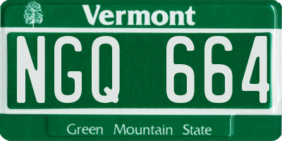VT license plate NGQ664