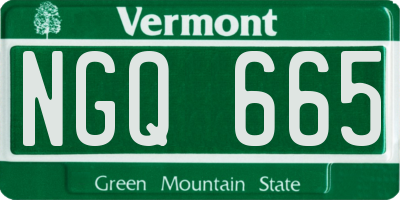 VT license plate NGQ665