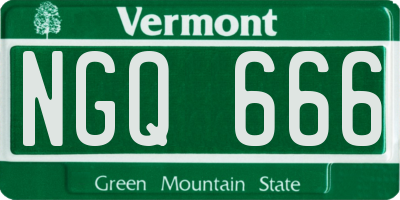 VT license plate NGQ666