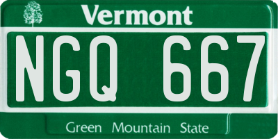VT license plate NGQ667