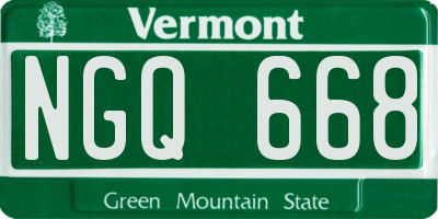 VT license plate NGQ668