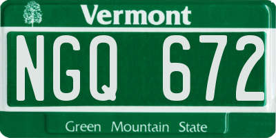 VT license plate NGQ672