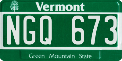 VT license plate NGQ673