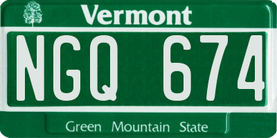 VT license plate NGQ674