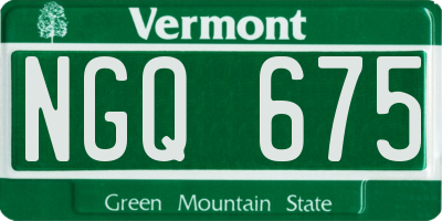 VT license plate NGQ675