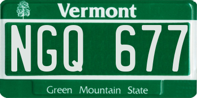 VT license plate NGQ677