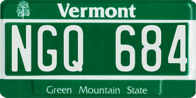 VT license plate NGQ684