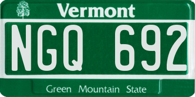 VT license plate NGQ692