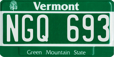 VT license plate NGQ693