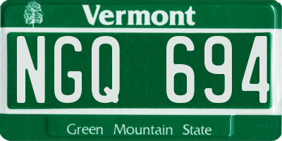 VT license plate NGQ694