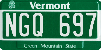 VT license plate NGQ697