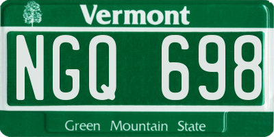 VT license plate NGQ698
