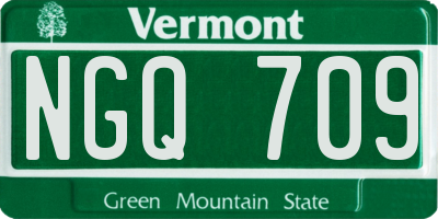 VT license plate NGQ709