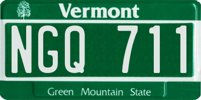 VT license plate NGQ711