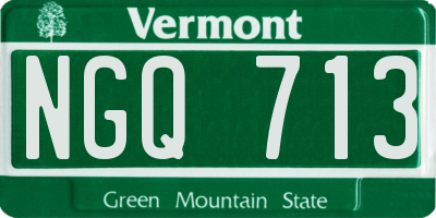 VT license plate NGQ713