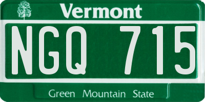 VT license plate NGQ715