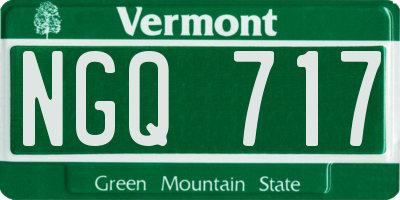 VT license plate NGQ717