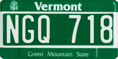 VT license plate NGQ718