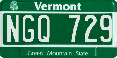 VT license plate NGQ729
