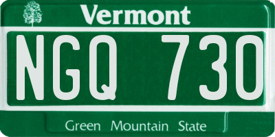 VT license plate NGQ730