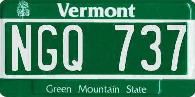 VT license plate NGQ737