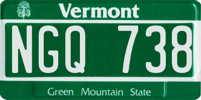 VT license plate NGQ738
