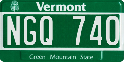VT license plate NGQ740