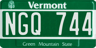 VT license plate NGQ744