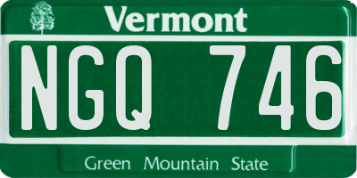 VT license plate NGQ746