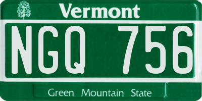 VT license plate NGQ756