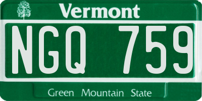 VT license plate NGQ759