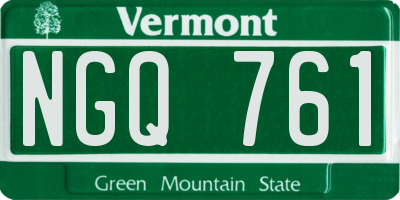 VT license plate NGQ761