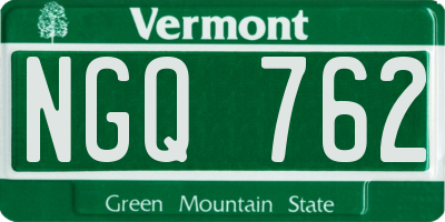 VT license plate NGQ762