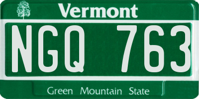 VT license plate NGQ763