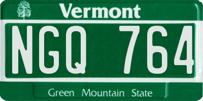 VT license plate NGQ764