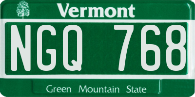 VT license plate NGQ768
