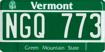 VT license plate NGQ773