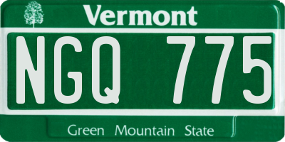 VT license plate NGQ775